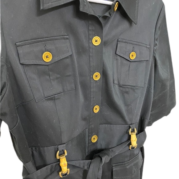 Jones New York petite button up sheath dress w tie waist bamboo buckle k… - Picture 4 of 8